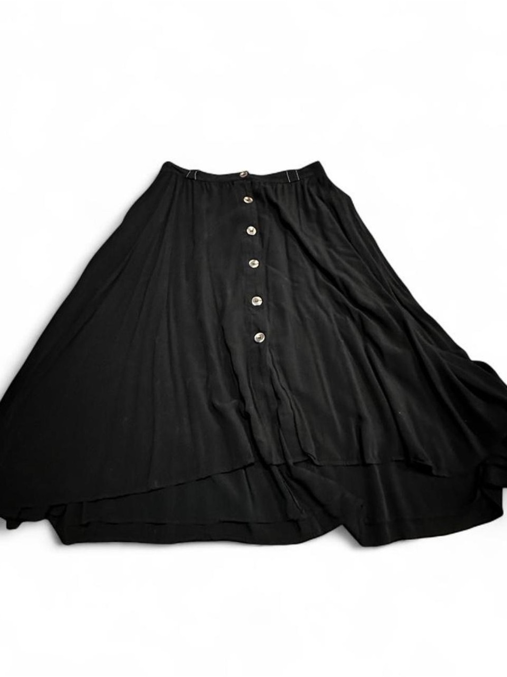 Lulu's Black High-Low Button-Front Skirt